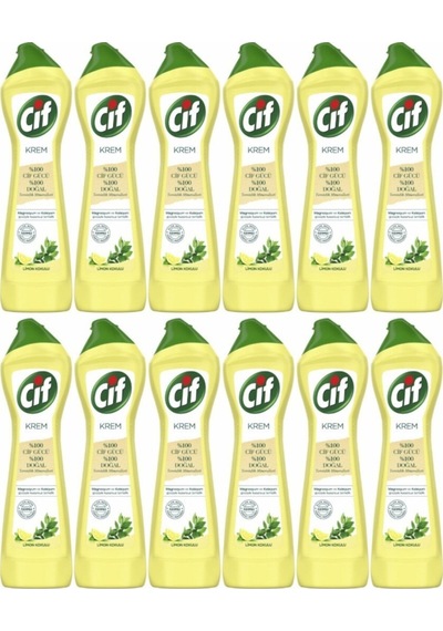 Cif Krem Temizleyici Limon Kokulu 500 Ml 12 Adet