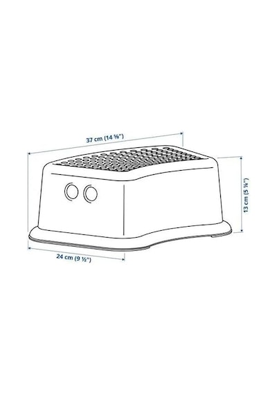 Ikea Försıktıg Çocuk Basamağı, Beyaz-turkuaz, 37x13 Cm Çok Renkli