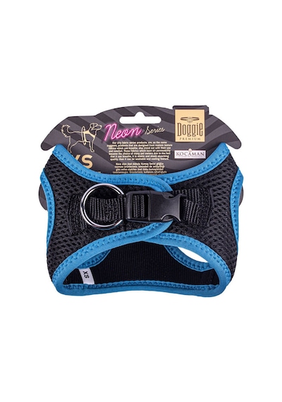 Doggie Havalı Dokuma Neon Serisi Küçük Irk Göğüs Tasması Mavi XS- Mavi