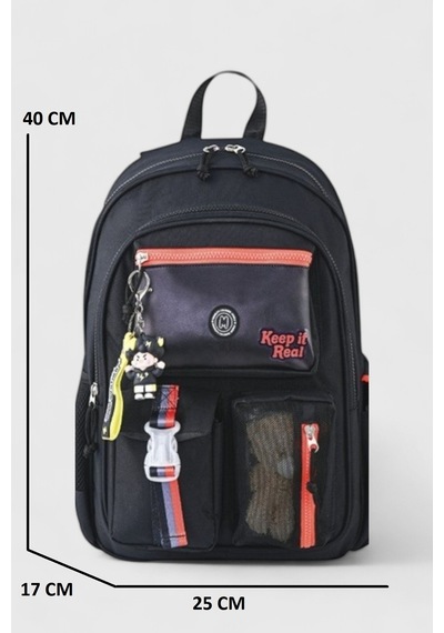 Muggle 2214 İthal Ürün Üst Kalite Unisex Çocuk Üçlü Set İlkokul Sırt Çantası Siyah