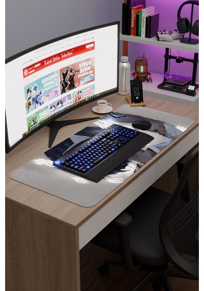 Noragami Kaymaz Dikişli Kauçuk Oyuncu Mousepad V1 - 90x40 Xxl Gaming Mouse Pad Fare Altlığı