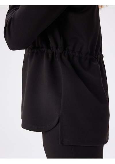 Faik Sönmez Relax Beli Tünelli Fermuarlı Örme Overshirt Tunik W27tnk019 Uw27tnk01910 Siyah
