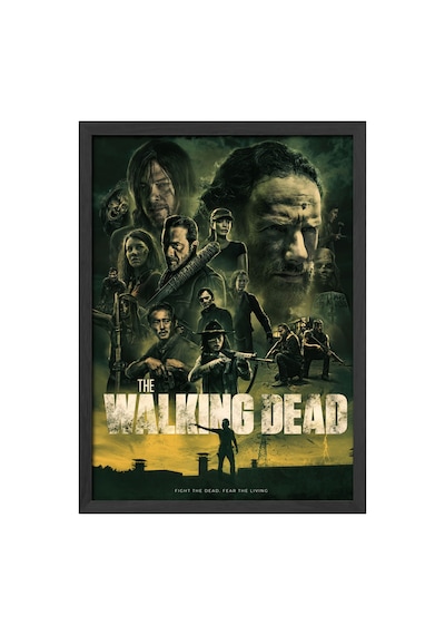 The Walking Dead Siyah Ahşap Çerçeveli Poster, Film Duvar Tablosu