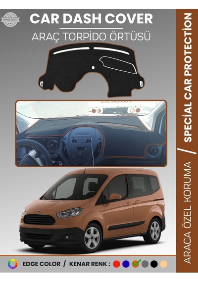 Ford Courier 2013-2020 Ekransız Torpido Örtüsü Panel Koruma Tam Uyum Çatlamayı Önler Kolay Montaj - 756 Stiloto