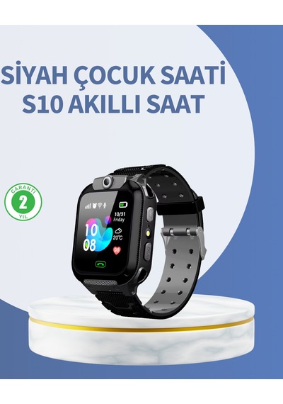 S10 Siyah Akıllı Çocuk Saati Anlık Konum Takibi Ve Rota Geçmişi