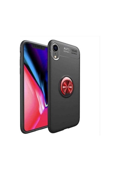 Apple Uyumlu iPhone Xr 6.1 Kılıf Zore Ravel Silikon Kapak Siyah-Kırmızı