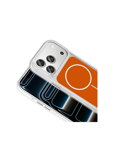 Noktaks - İphone 17 Pro Uyumlu Kılıf Metal Buton Tasarımlı İkonik Sert Silikon Kapak - Siyah - T39874