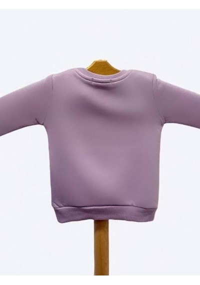 Cantoy Kız Çocuk Motif Desenli Şardonlu 3 İplik Sweatshirt-15459 Lila