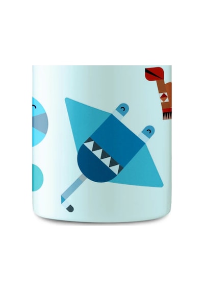 Kids Bottle Sea Friends Pipetli Paslanmaz Çelik Çocuk Su Matarası 250 Ml Mavi