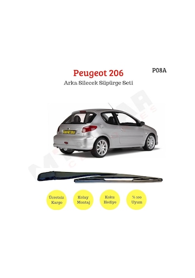 Peugeot 206 Arka Silecek Kolu ve Süpürgesi P08A