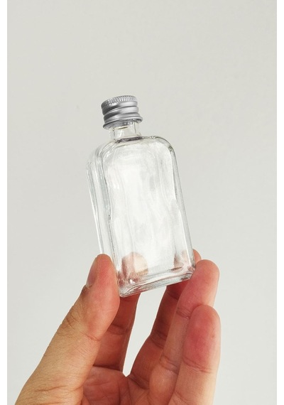 40 Ml Kolonya Tıpalı Ve Metal Kapaklı Hediyelik Yassı Kolonya Şişesi 40 Cc Nişan, Düğün Cam Şişe 50 Adet 40 Ml Yassı, Gümüş Kapak Silver