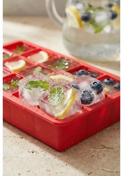 15 Hazneli Silikon Buz Kalıbı & Çok Amaçlı Buzluk Ve Dondurucu Organizeri 12x19 Cm Siyah