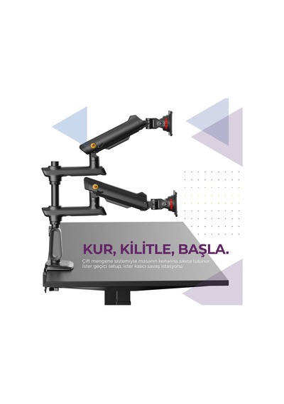 Tr North Bayou D9c 27-50 İnch Çift Kol 2-20 Kg Vesa Uyumlu Profesyonel Monitör Standı
