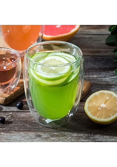 350 Ml Çift Cidarlı Bardak El Yakmaz Bardak Kahve Bardağı Kokteyl Bardağı Şeffaf