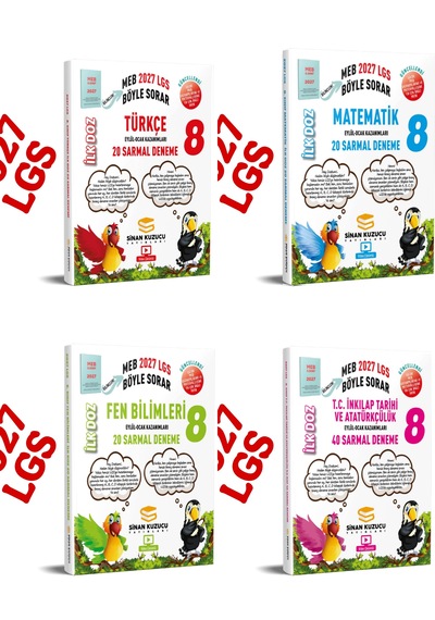 2027 8.sınıf Lgs Türkçe-matematik-fen-inkilap İlk Doz Deneme 4'lü Seti Sinan Kuzucu