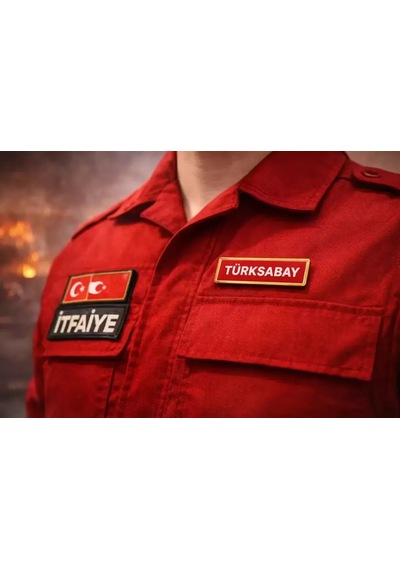 Kişiye Özel İtfaiyeci İsimliği Arma Patch 10cmx2.5cm Cm Cırtlı 1 Adet