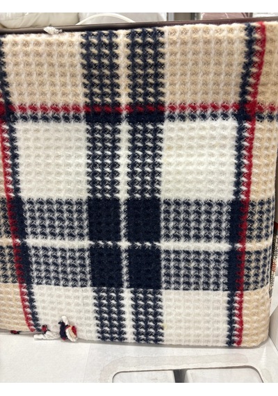 Sesli Comfort Lacivert Bej Kırmızı Skoç Pamuk Örme Battaniye 200x220 Çift Kişilik Battal Diğer