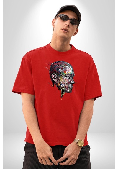 İnsan Kafası Sulu Boya Pamuklu Bisiklet Yaka Unisex Oversize Boyfriend Dijital Baskılı Kırmızı T-shirt Kırmızı İnsan Kafası Sulu Boya Pamuklu Bisiklet Yaka Unisex Oversize Boyfriend Dijital Baskılı Kırmızı T-shirt Kırmızı