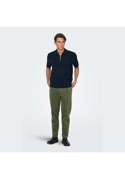 Only & Sons Menu Structure Erkek Lacivert Polo Tişört 22038171-dsp