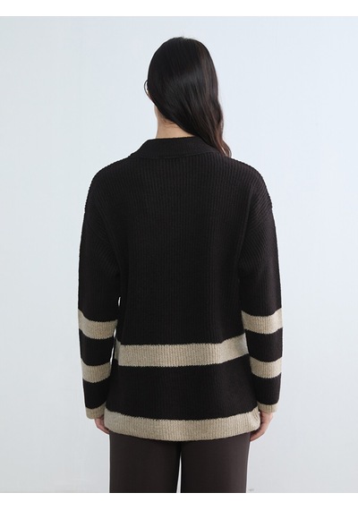 Lcw Comfort Lacivert Yarım Balıkçı Yaka Kadın Triko Tunik