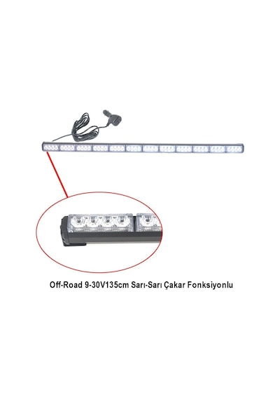 Off Road 7 Fonskiyonlu Sarı + Sarı 135 CM Tepe Lambası
