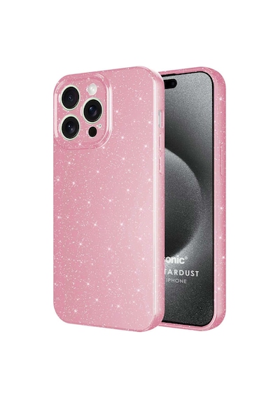 Microsonic Apple iPhone Uyumlu 15 Pro Kılıf Grand Stardust Pembe -