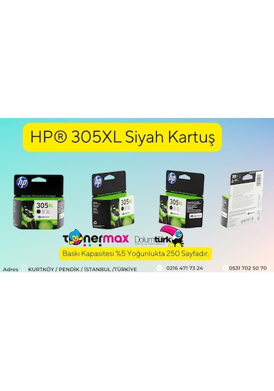 Hp Deskjet Plus 4120 Kartuş / Hp 305XL  Paket Siyah ve Renkli Kartuş
