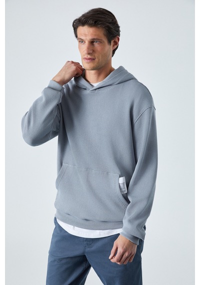 Grimelange SUSTAINY Erkek Oversize Kapüşonlu Uzun Kollu Gri Sweatshirt Grimelange SUSTAINY Erkek Oversize Kapüşonlu Uzun Kollu Gri Sweatshirt