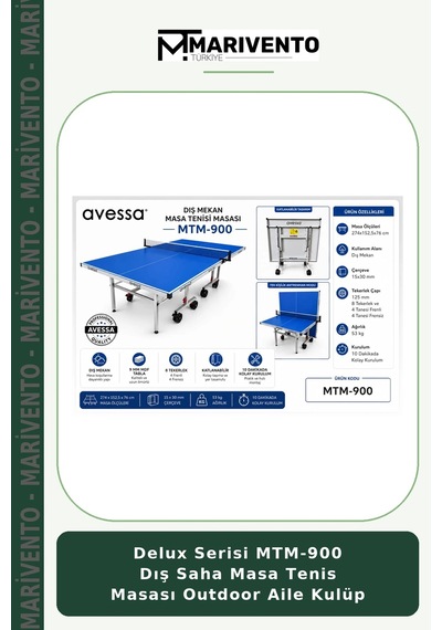 Delux Serisi Mtm-900 Dış Saha Masa Tenis Masası Outdoor Aile Kulüp