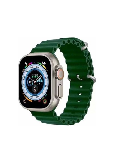 Apple Uyumlu  Watch  10 Serisi 46mm Redclick Krd-75 Terletmez Dalgalı Tasarım Silikon Kordon