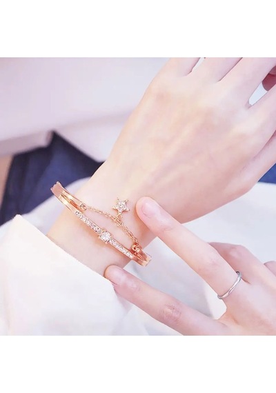 Gogoey Kadın Bilekliği Bayan Takı Rose Gold Trend Hediye Şık Rb66 Çok Renkli