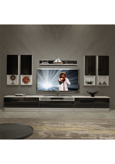 Decoraktiv Trendstyle 8das Mdf Tv Ünitesi Tv Sehpası Beyaz - Siyah