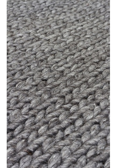 Eko Halı Jade Basketweave Antrasıt Naturel Kazak Örgü Desenli El Dokuma Örgü Halı - 200X300