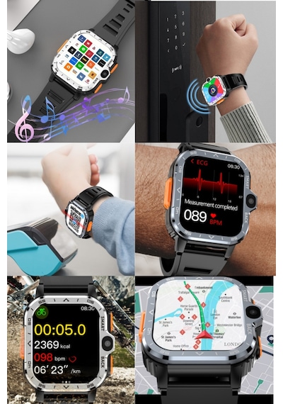 Wearfitpro Wrwatch 5g Lite Sim Kart Çift Kameralı Btk Yeni Nesil Özelliklere Sahip 51mm Akıllı Saat Siyah