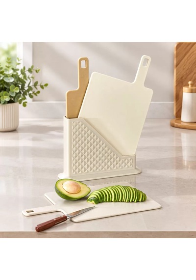 Saplı Kesim Panosu 4 Parça Set Ahşap