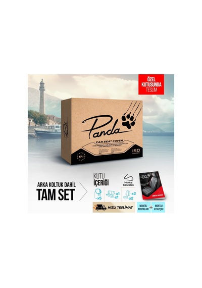 Panda Atina Serisi Jakar Kumaş Oto Koltuk Kılıfı   - Tam Set