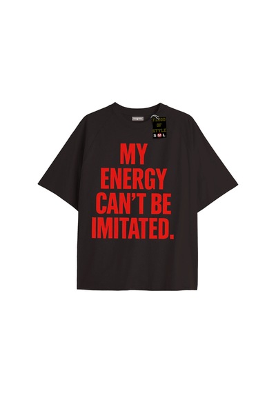 Flood Of Style Siyah Oversize T-shirt Myenergycantbeımıtated Özel Tasarım
