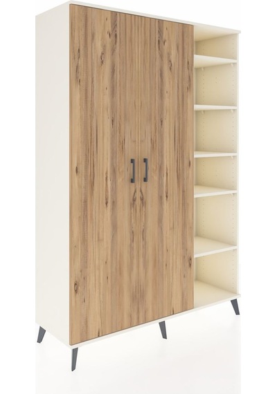 Hyperion Dolap 7 Raflı 2 Kapaklı Tek Askılı 132x44x195 Aytaşı... Aytaşı