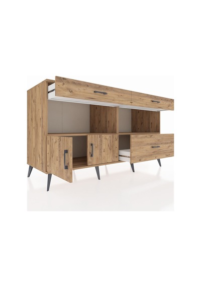 Kronos Konsol 2 Raflı 3 Çekmeceli 2 Kapaklı 176x59x99 Çam-çam Çam-çam