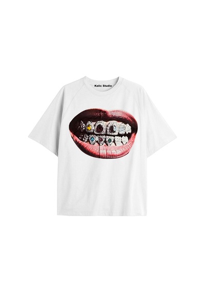 Kalic Studio Grillz Tee - T-shirt Beyaz Metalik