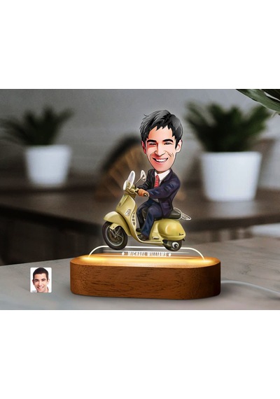 Bk Gift Kişiye Özel Motorcu Karikatürlü Dekoratif 3d Biblo Led Işıklı Gece Lambası-2, Arkadaşa Hediye Kobitmeyen138319 Bk Gift
