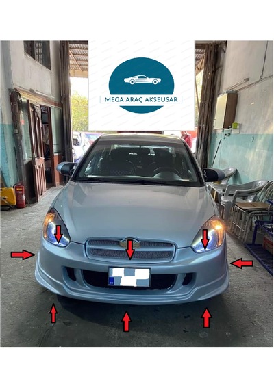 Hyundai Accent Era Ön Tampon Modifiyeli Boyasız Ham Siyah Fiberclass