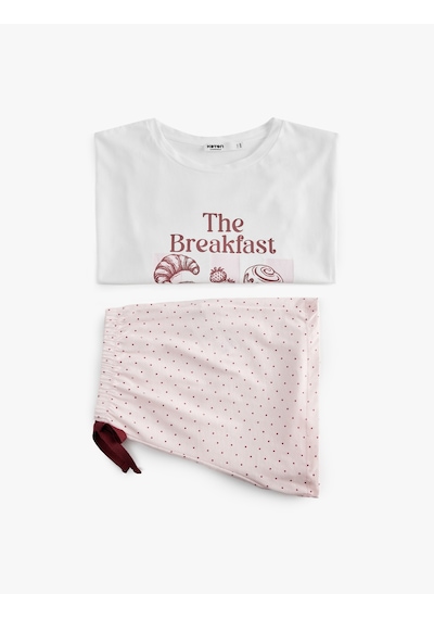 Koton Pamuklu Bisiklet Yaka Kısa Kollu Rahat Kesim Baskılı Pijama Takımı Pembe Desenli 6slk40185mk Koton Pamuklu Bisiklet Yaka Kısa Kollu Rahat Kesim Baskılı Pijama Takımı Pembe Desenli 6slk40185mk
