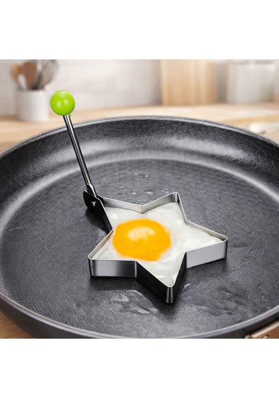 Kalp,yıldız,yuvarlak Şekilli Yumurta Kalıbı Saplı Saplı Omlet Ve Pancake Şekillendirici Kalıp Yapışmaz Genel