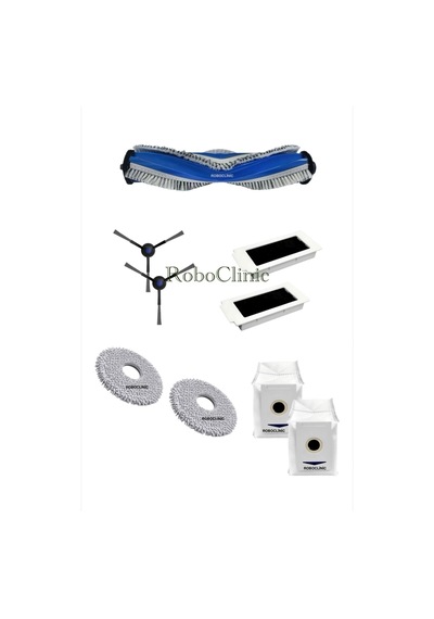 Ecovacs Deebot T30 Pro Omni Robot Süpürge Uyumlu Yedek Toz Torba, Fırça, Filtre, Mop 9 Parça