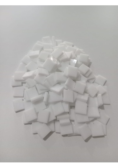 Beyaz Kare Vitray Cam Mozaik Taşı - Sanatsal Mozaik İçin Yaklaşık 10x10 Mm