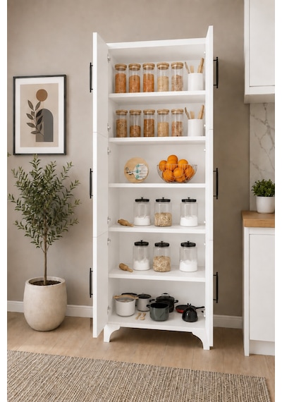 Renazzo %100 Mdf 6 Kapaklı Çok Amaçlı Kiler, Banyo, Ayakkabılık, Beyaz Renazzo %100 Mdf 6 Kapaklı Çok Amaçlı Kiler, Banyo, Ayakkabılık, Beyaz