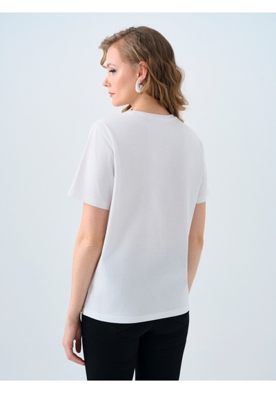 Regular Fit Kadın Tshirt U.kol Beyaz