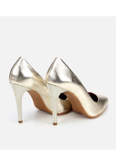 Hotiç Kadın Deri Gold Yüksek Topuklu Stiletto Çok Renkli