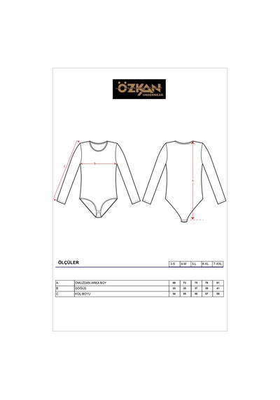 Özkan Underwear Özkan 0600 Kadın Pamuklu Likralı Süprem Uzun Kollu Yuvarlak Yaka Kancalı Çıtçıtlı Örme Body Siyah